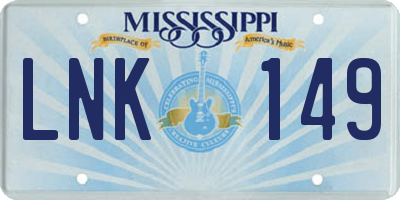 MS license plate LNK149
