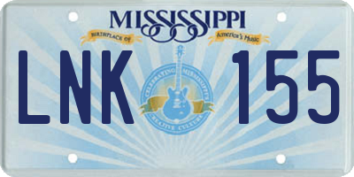 MS license plate LNK155