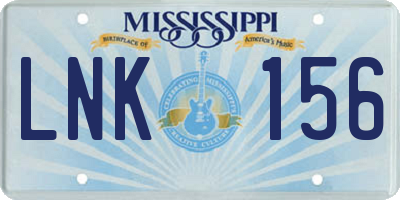 MS license plate LNK156