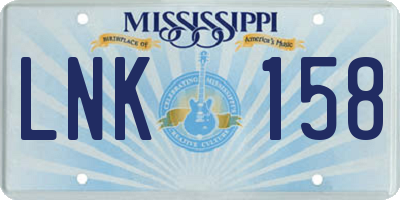 MS license plate LNK158