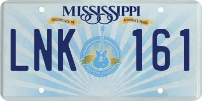 MS license plate LNK161