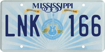 MS license plate LNK166