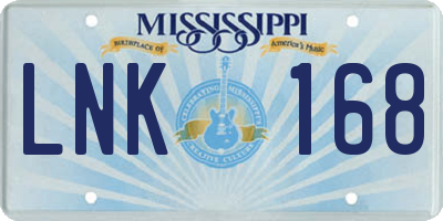 MS license plate LNK168