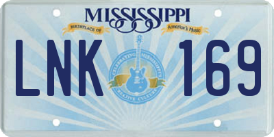 MS license plate LNK169