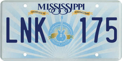 MS license plate LNK175