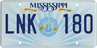 MS license plate LNK180