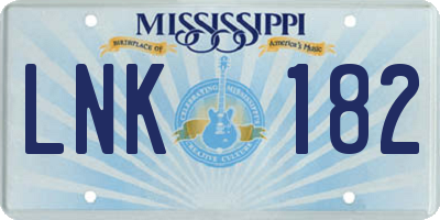 MS license plate LNK182