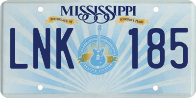 MS license plate LNK185
