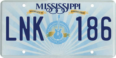 MS license plate LNK186