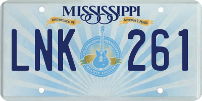 MS license plate LNK261