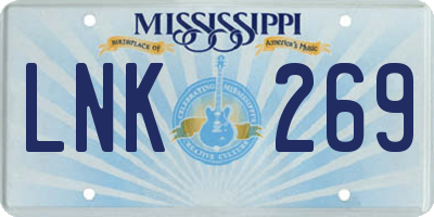 MS license plate LNK269