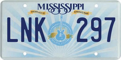 MS license plate LNK297