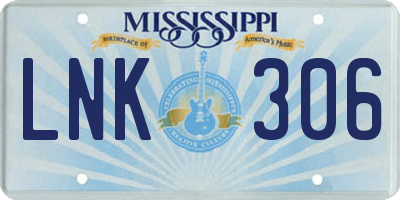 MS license plate LNK306
