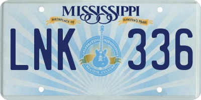 MS license plate LNK336