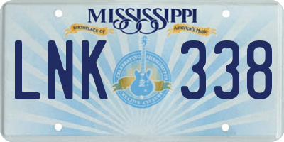 MS license plate LNK338