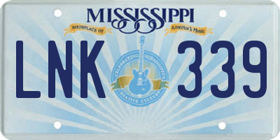 MS license plate LNK339