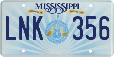 MS license plate LNK356
