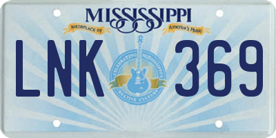 MS license plate LNK369