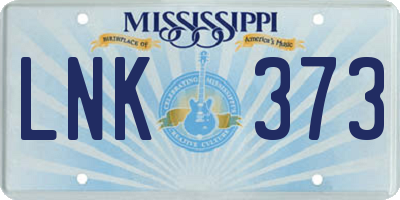 MS license plate LNK373