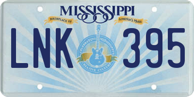 MS license plate LNK395