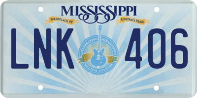 MS license plate LNK406