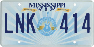 MS license plate LNK414