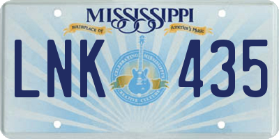MS license plate LNK435