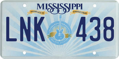 MS license plate LNK438