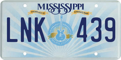 MS license plate LNK439