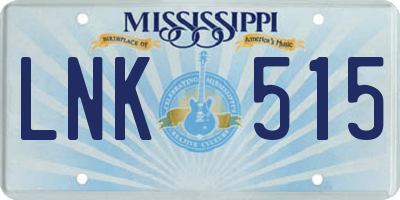 MS license plate LNK515