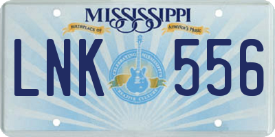 MS license plate LNK556