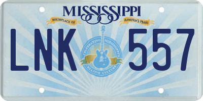MS license plate LNK557