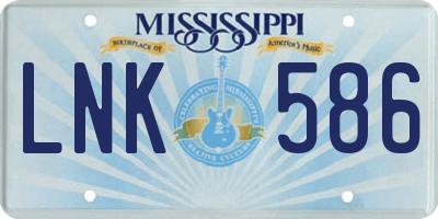 MS license plate LNK586