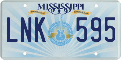 MS license plate LNK595