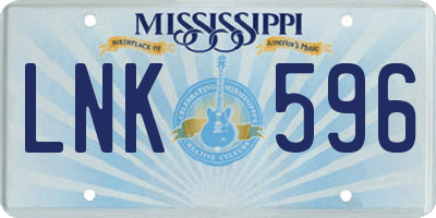 MS license plate LNK596