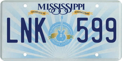 MS license plate LNK599