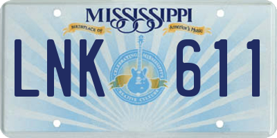 MS license plate LNK611