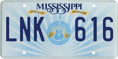 MS license plate LNK616