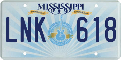 MS license plate LNK618