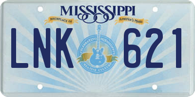 MS license plate LNK621