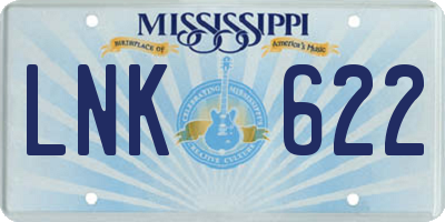 MS license plate LNK622