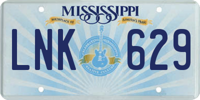 MS license plate LNK629
