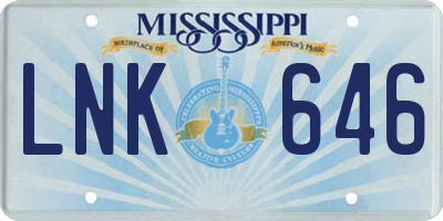 MS license plate LNK646