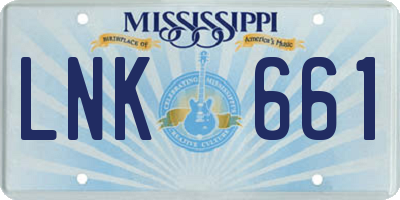 MS license plate LNK661