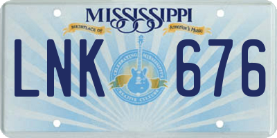 MS license plate LNK676