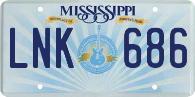 MS license plate LNK686