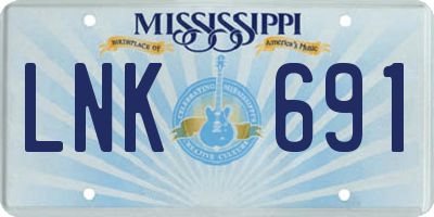 MS license plate LNK691