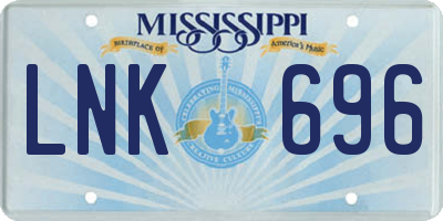 MS license plate LNK696