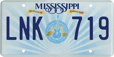 MS license plate LNK719