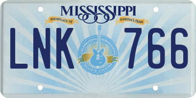MS license plate LNK766